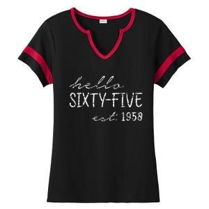 Est. 1958  65th Birthday Ladies Halftime Notch Neck Tee