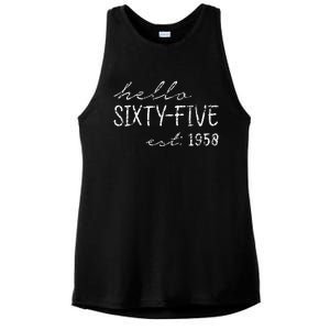 Est. 1958  65th Birthday Ladies PosiCharge Tri-Blend Wicking Tank