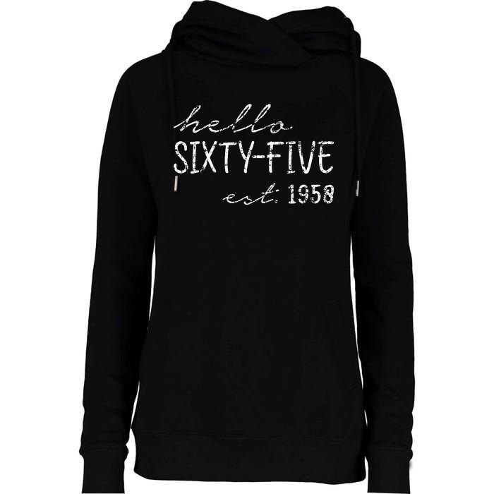 Est. 1958  65th Birthday Womens Funnel Neck Pullover Hood