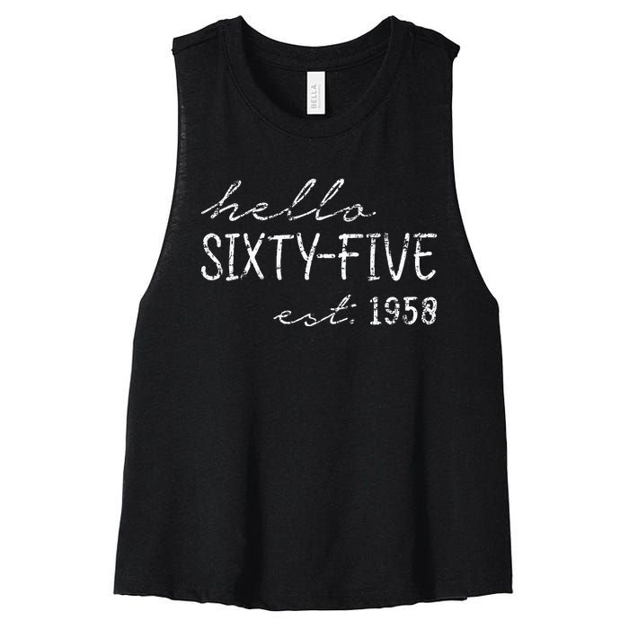 Est. 1958  65th Birthday Women's Racerback Cropped Tank