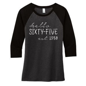 Est. 1958  65th Birthday Women's Tri-Blend 3/4-Sleeve Raglan Shirt