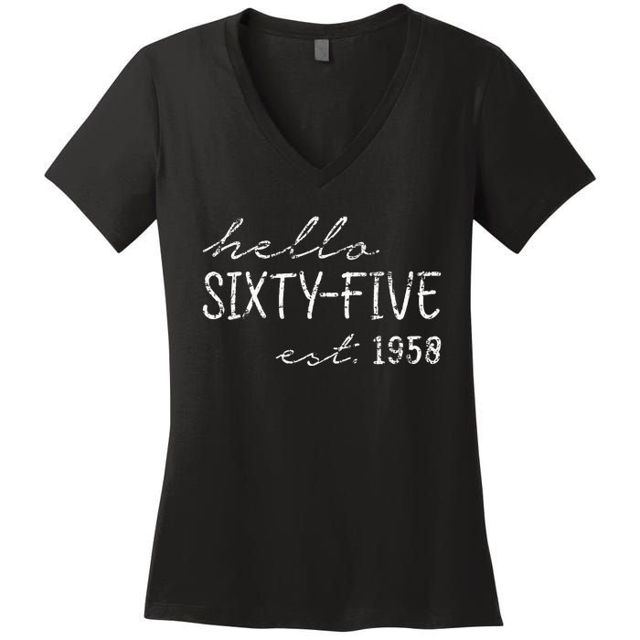 Est. 1958  65th Birthday Women's V-Neck T-Shirt