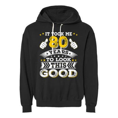Eighty 1943 80th 80 Years Old birthday Idea For Dad Grandpa Garment-Dyed Fleece Hoodie