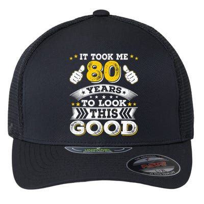 Eighty 1943 80th 80 Years Old birthday Idea For Dad Grandpa Flexfit Unipanel Trucker Cap