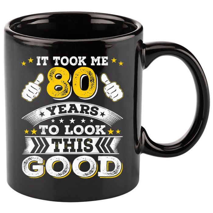 Eighty 1943 80th 80 Years Old birthday Idea For Dad Grandpa 11oz C Handle Ceramic Mug