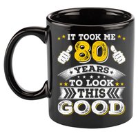Eighty 1943 80th 80 Years Old birthday Idea For Dad Grandpa 11oz C Handle Ceramic Mug
