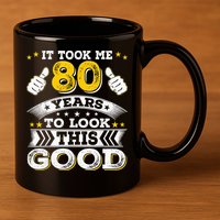 Eighty 1943 80th 80 Years Old birthday Idea For Dad Grandpa 11oz C Handle Ceramic Mug