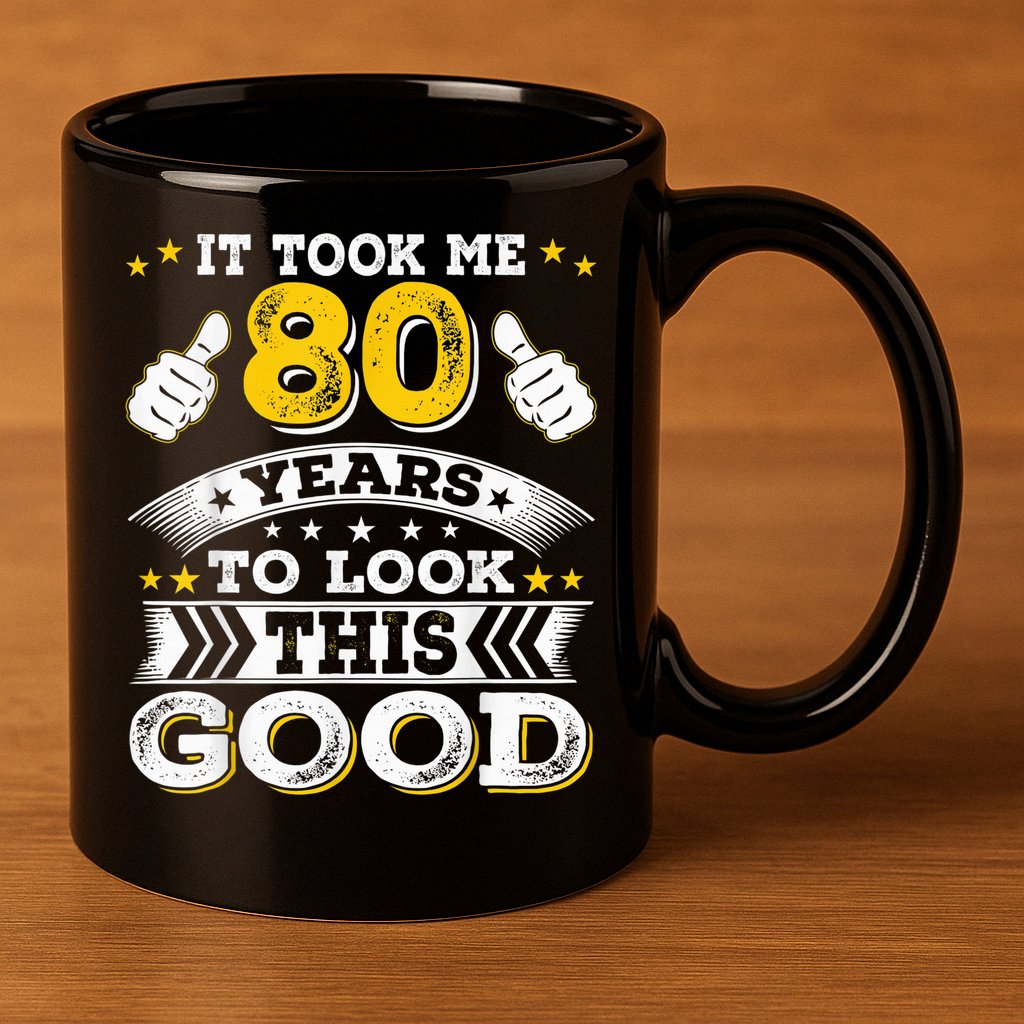 Eighty 1943 80th 80 Years Old birthday Idea For Dad Grandpa 11oz C Handle Ceramic Mug
