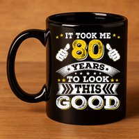 Eighty 1943 80th 80 Years Old birthday Idea For Dad Grandpa 11oz C Handle Ceramic Mug