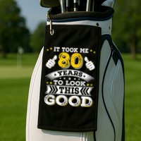 Eighty 1943 80th 80 Years Old birthday Idea For Dad Grandpa Golf Towel