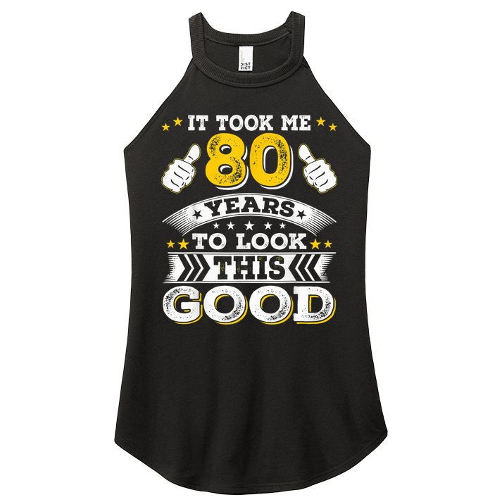 Eighty 1943 80th 80 Years Old birthday Idea For Dad Grandpa Women's Perfect Tri Rocker Tank