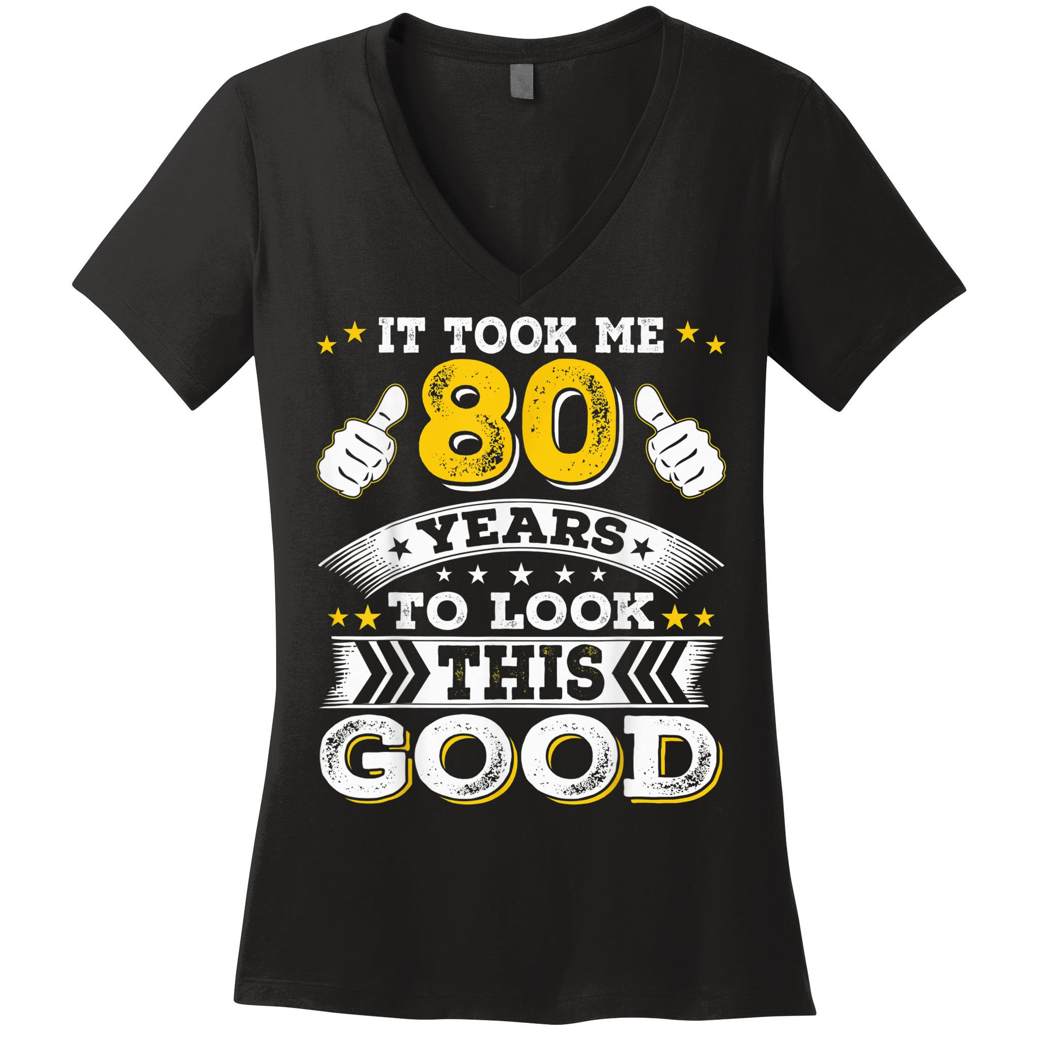 Eighty 1943 80th 80 Years Old birthday Idea For Dad Grandpa Women's V-Neck T-Shirt