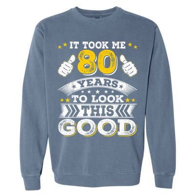 Eighty 1943 80th 80 Years Old birthday Idea For Dad Grandpa Garment-Dyed Sweatshirt