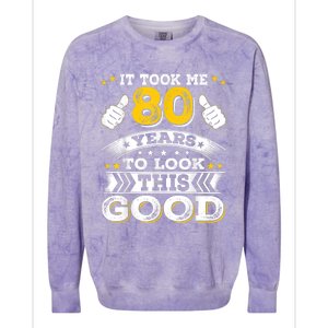 Eighty 1943 80th 80 Years Old birthday Idea For Dad Grandpa Colorblast Crewneck Sweatshirt