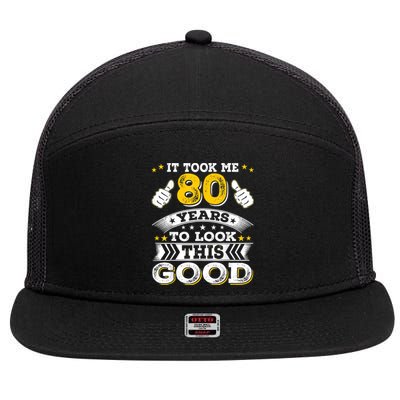 Eighty 1943 80th 80 Years Old birthday Idea For Dad Grandpa 7 Panel Mesh Trucker Snapback Hat