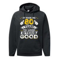 Eighty 1943 80th 80 Years Old birthday Idea For Dad Grandpa Performance Fleece Hoodie