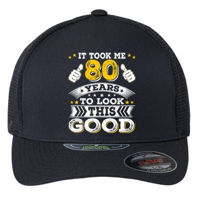 Eighty 1943 80th 80 Years Old birthday Idea For Dad Grandpa Flexfit Unipanel Trucker Cap