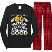 Eighty 1943 80th 80 Years Old birthday Idea For Dad Grandpa Long Sleeve Pajama Set