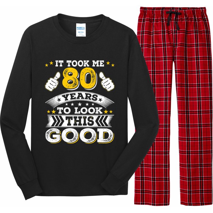 Eighty 1943 80th 80 Years Old birthday Idea For Dad Grandpa Long Sleeve Pajama Set