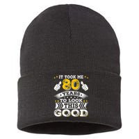 Eighty 1943 80th 80 Years Old birthday Idea For Dad Grandpa Sustainable Knit Beanie