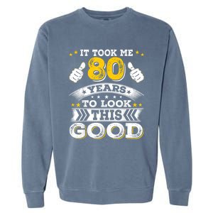 Eighty 1943 80th 80 Years Old birthday Idea For Dad Grandpa Garment-Dyed Sweatshirt