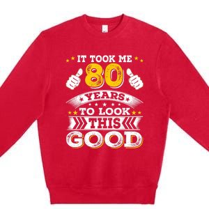 Eighty 1943 80th 80 Years Old birthday Idea For Dad Grandpa Premium Crewneck Sweatshirt