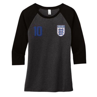 England 10 English 2024 Women's Tri-Blend 3/4-Sleeve Raglan Shirt