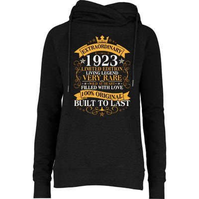 Extraordinary 1923 Limited Edition Built To Last 100th Birthday Womens Funnel Neck Pullover Hood