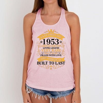 Extraordinary 1953 Limited Edition Built To Last 70th Birthday Women's Knotted Racerback Tank