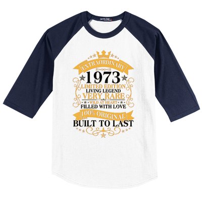 Extraordinary 1973 Limited Edition Built To Last 50th Birthday Baseball Sleeve Shirt