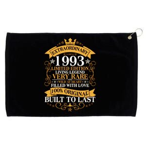 Extraordinary 1993 Limited Edition Built To Last 30th Birthday Grommeted Golf Towel