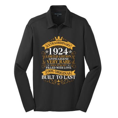 Extraordinary 1924 Limited Edition Built To Last 100th Birthday Silk Touch Performance Long Sleeve Polo