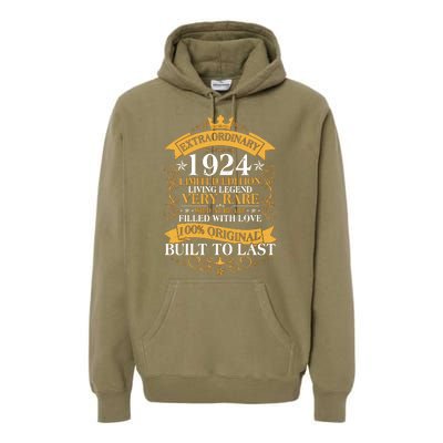 Extraordinary 1924 Limited Edition Built To Last 100th Birthday Premium Hoodie