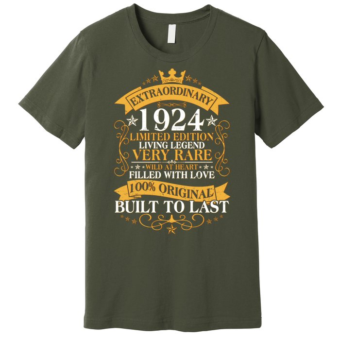 Extraordinary 1924 Limited Edition Built To Last 100th Birthday Premium T-Shirt