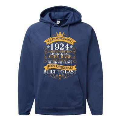 Extraordinary 1924 Limited Edition Built To Last 100th Birthday Performance Fleece Hoodie