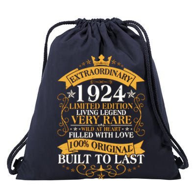 Extraordinary 1924 Limited Edition Built To Last 100th Birthday Drawstring Bag