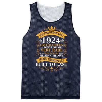 Extraordinary 1924 Limited Edition Built To Last 100th Birthday Mesh Reversible Basketball Jersey Tank