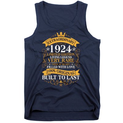 Extraordinary 1924 Limited Edition Built To Last 100th Birthday Tank Top