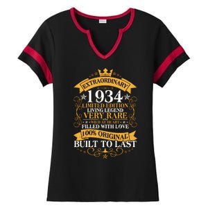 Extraordinary 1934 Limited Edition Built To Last 90th Birthday Ladies Halftime Notch Neck Tee