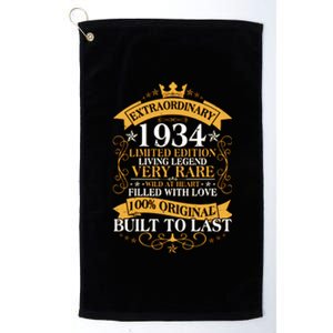 Extraordinary 1934 Limited Edition Built To Last 90th Birthday Platinum Collection Golf Towel