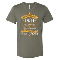 Extraordinary 1934 Limited Edition Built To Last 90th Birthday V-Neck T-Shirt