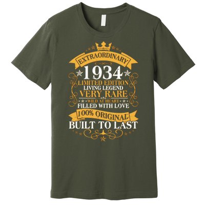 Extraordinary 1934 Limited Edition Built To Last 90th Birthday Premium T-Shirt