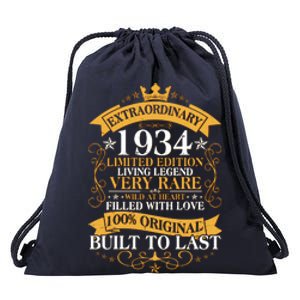 Extraordinary 1934 Limited Edition Built To Last 90th Birthday Drawstring Bag