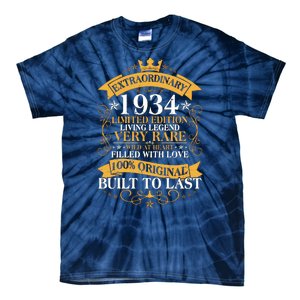 Extraordinary 1934 Limited Edition Built To Last 90th Birthday Tie-Dye T-Shirt