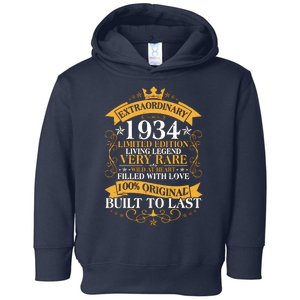 Extraordinary 1934 Limited Edition Built To Last 90th Birthday Toddler Hoodie