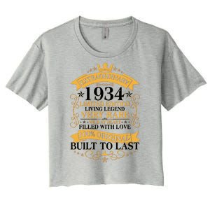 Extraordinary 1934 Limited Edition Built To Last 90th Birthday Women's Crop Top Tee