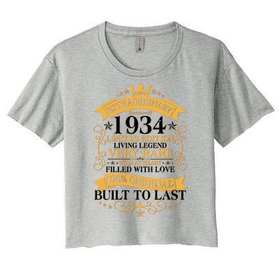 Extraordinary 1934 Limited Edition Built To Last 90th Birthday Women's Crop Top Tee