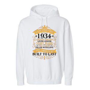 Extraordinary 1934 Limited Edition Built To Last 90th Birthday Garment-Dyed Fleece Hoodie