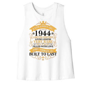 Extraordinary 1944 Limited Edition Built To Last 80th Birthday Women's Racerback Cropped Tank