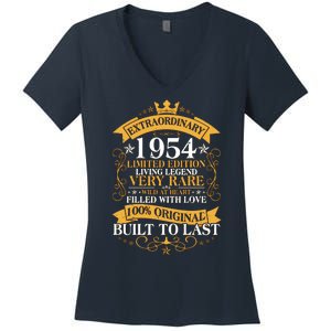 Extraordinary 1954 Limited Edition Built To Last 70th Birthday Women's V-Neck T-Shirt